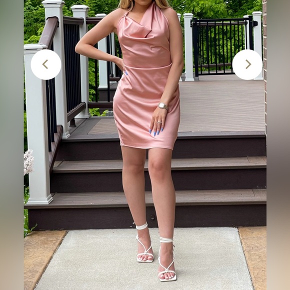 Dresses & Skirts - Elegant Pink Satin Slip Dress